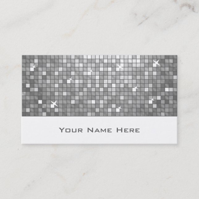 Disco Tiles "Silver" Visitenkarte weiß (Vorderseite)