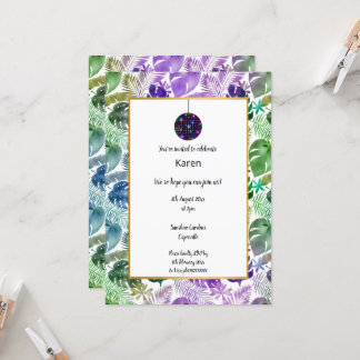 DISCO TROPICAL BALL BIRTHDAILATION EINLADUNG