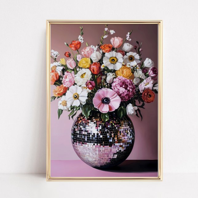 Disco-Vase mit Blumen Poster (Von Creator hochgeladen)