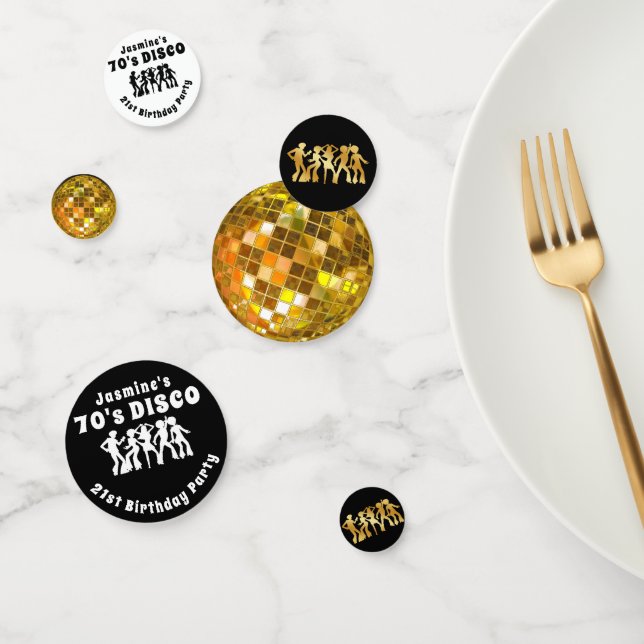 Disco zum Geburtstag | Gold Glitzer Ball Konfetti (Gruppe)