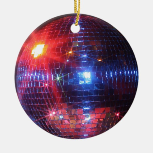 Discoball mit Laserstrahlen Keramikornament (Vorne)
