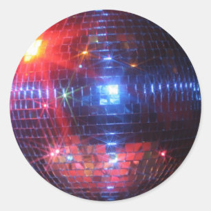Discoball mit Laserstrahlen Runder Aufkleber