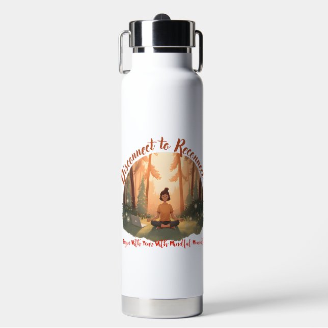 Disconnect to reconnect forest meditation art trinkflasche (Vorderseite)