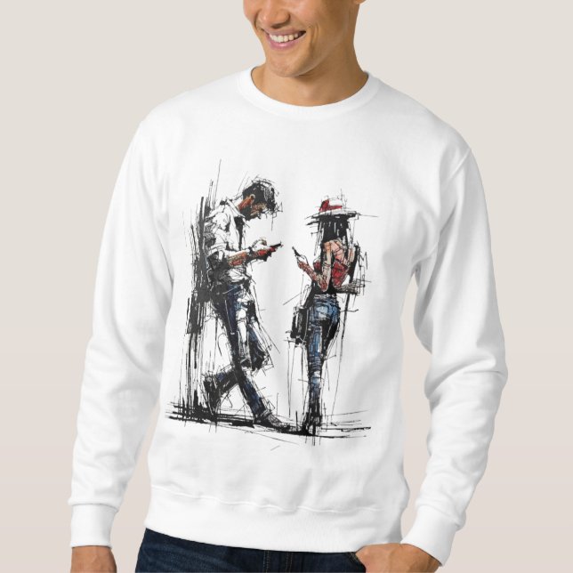 Disconnected Parallel Screens Silent Conversation  Sweatshirt (Vorderseite)