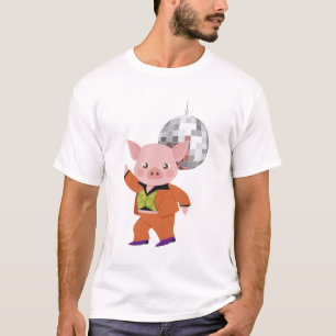 Discoschwein mit Discoball T-Shirt
