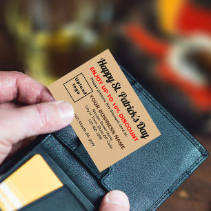 Discount Card Business Saint Patrick Light Brown Rabattkarte