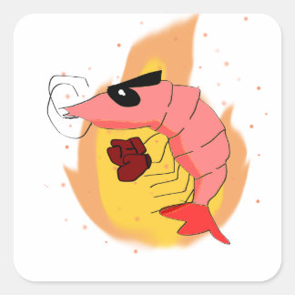 Discount Fighter Shrimp Quadratischer Aufkleber