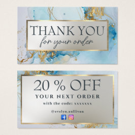 Discount-Karte mit blauem Tupfer