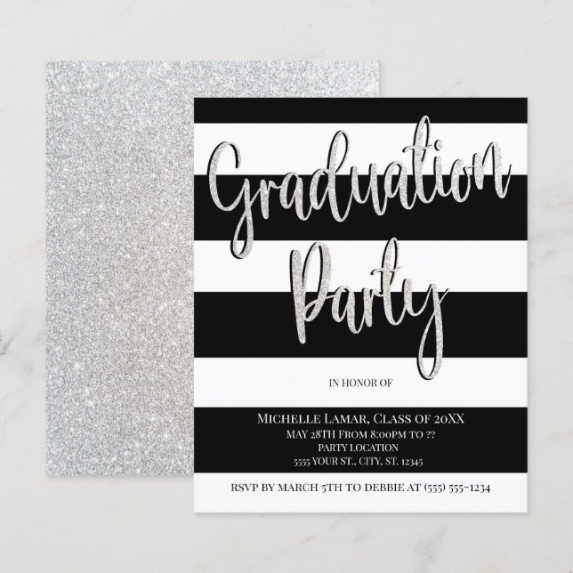 Discount Stripes Graduation Party Einladungen (Vorne/Hinten)