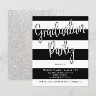 Discount Stripes Graduation Party Einladungen