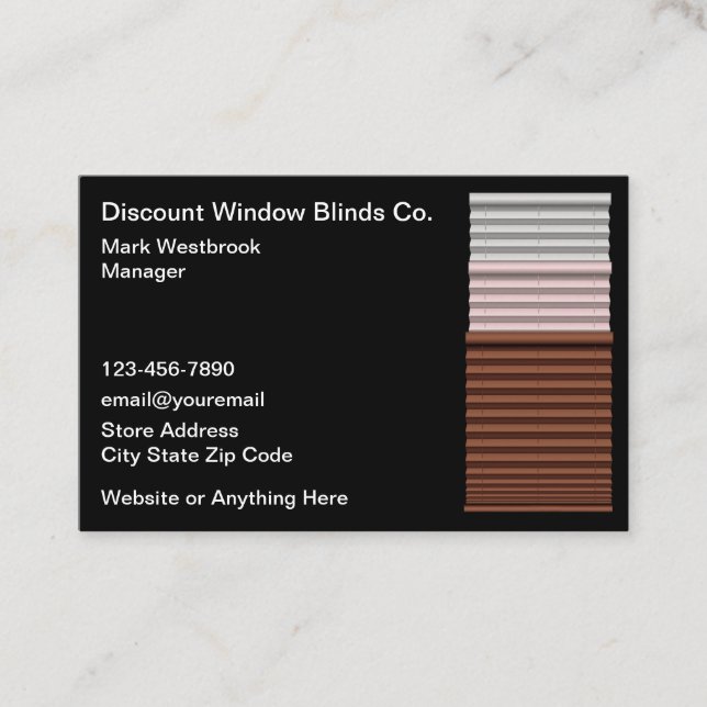 Discount Window Blinds Business Cards Visitenkarte (Vorderseite)