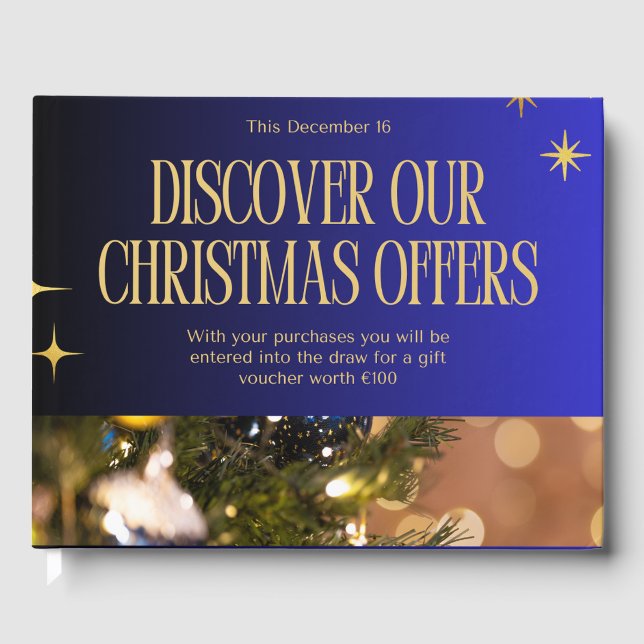 Discover Our Christmas Offers – Holiday Shopping  Gästebuch (Vorderseite)