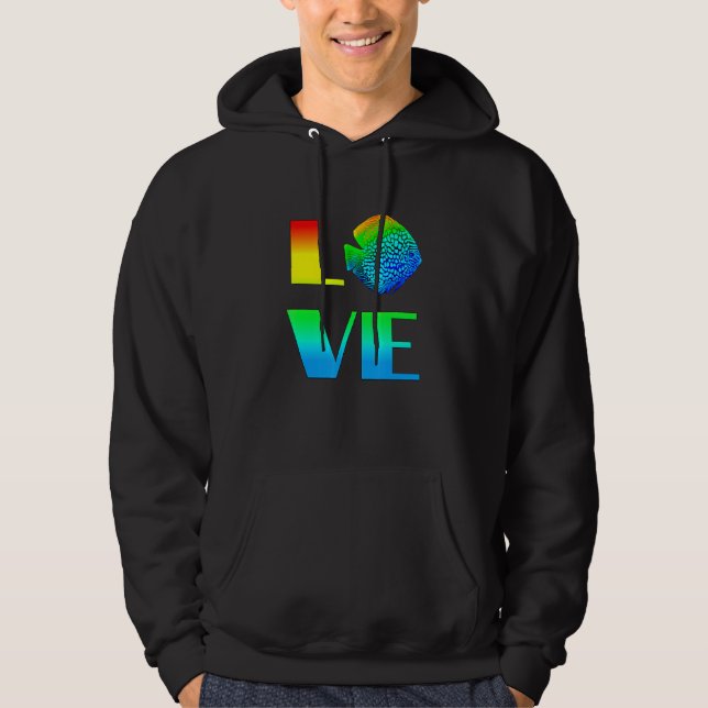 Discus Fish Regenbogen Liebe Exotic Aquarium Fisch Hoodie (Vorderseite)