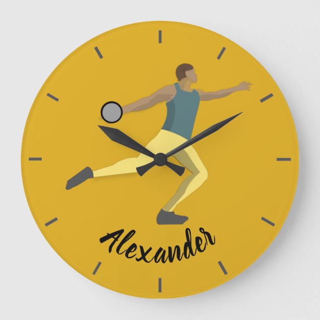 Discus Throwing Große Wanduhr (Vorderseite)