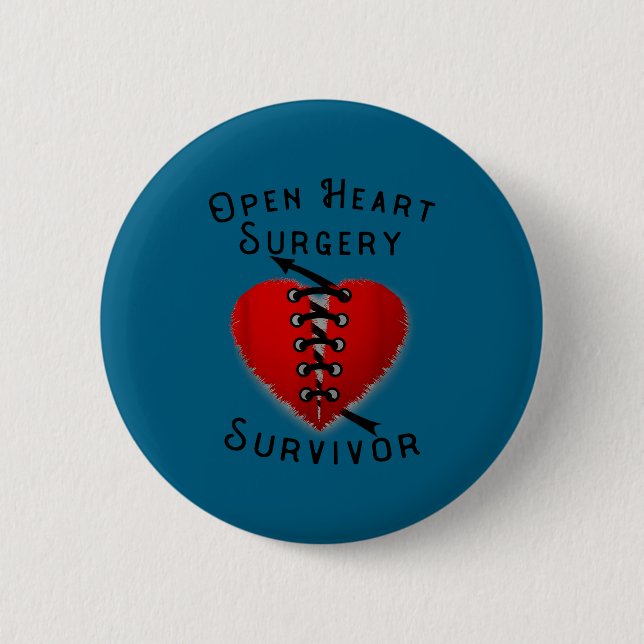 Disease Awareness Open Heart Surgery Survivor Ed H Button (Vorderseite)