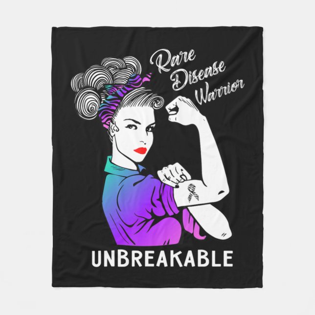 Disease Warrior Unbreakable T-Shirt Awareness Fleecedecke (Vorderseite)