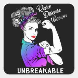 Disease Warrior Unbreakable T-Shirt Awareness Quadratischer Aufkleber