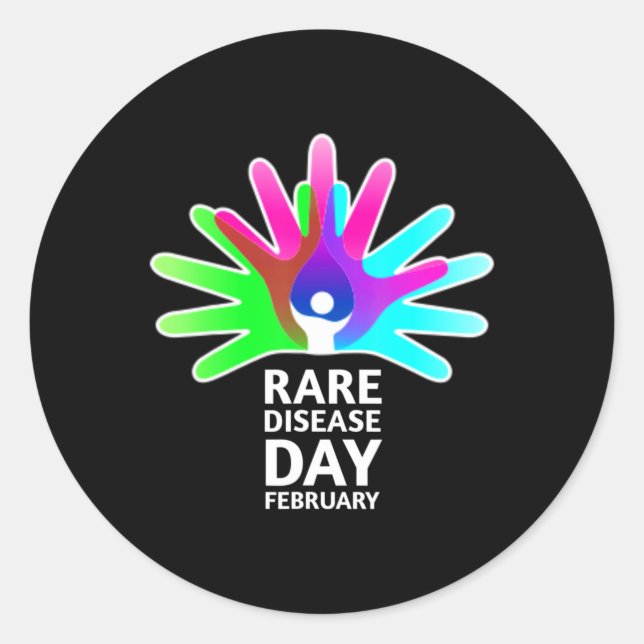 Diseases Day 2022 - Seltene Disease Awareness T- Runder Aufkleber (Vorderseite)