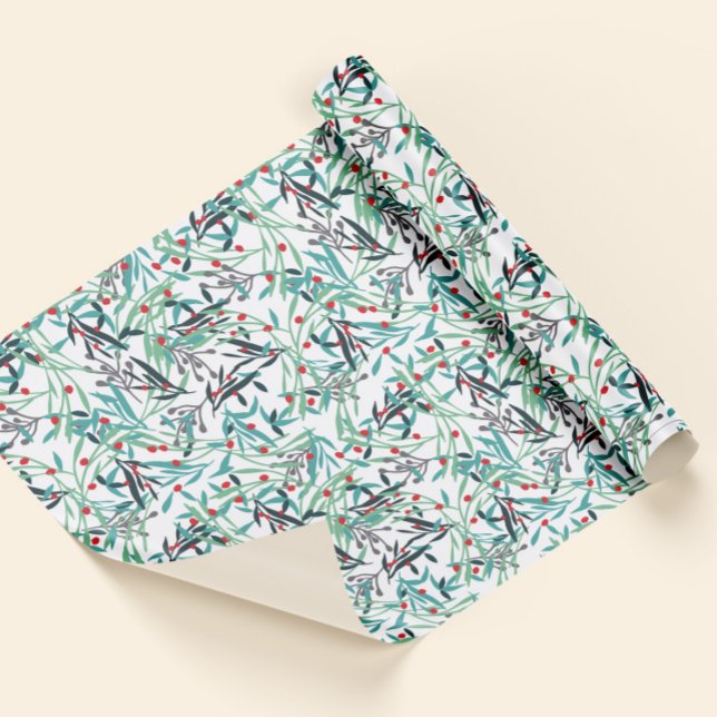 diseño floral con hojas y frutos de acebo geschenkpapier (Von Creator hochgeladen)