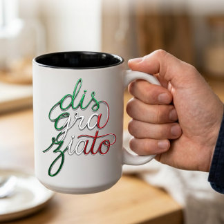 Disgraziato 3D italienisches Schriftbild Zweifarbige Tasse