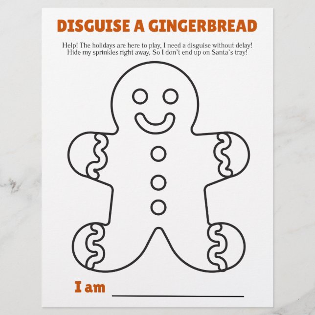 Disguise a Gingerbread Template and Instructions Flyer (Vorne)