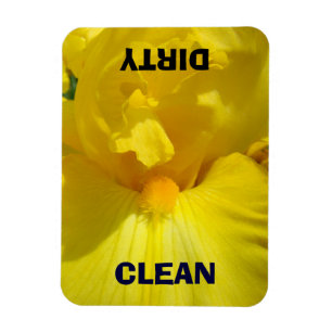 Dish Washer Clean Dirty Magnete Yellow Irises