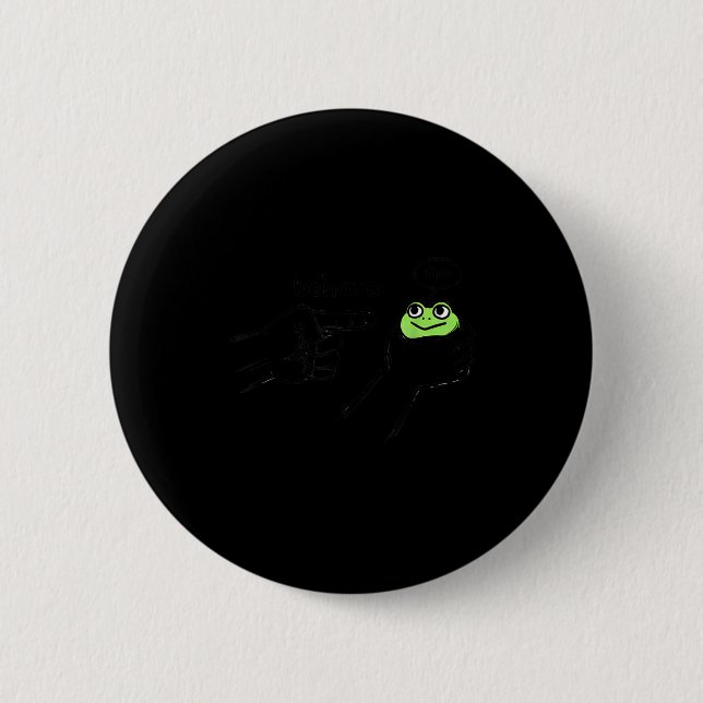 Dishonest Frog Funny Frog Meme Behave No Cartoon D Button (Vorderseite)