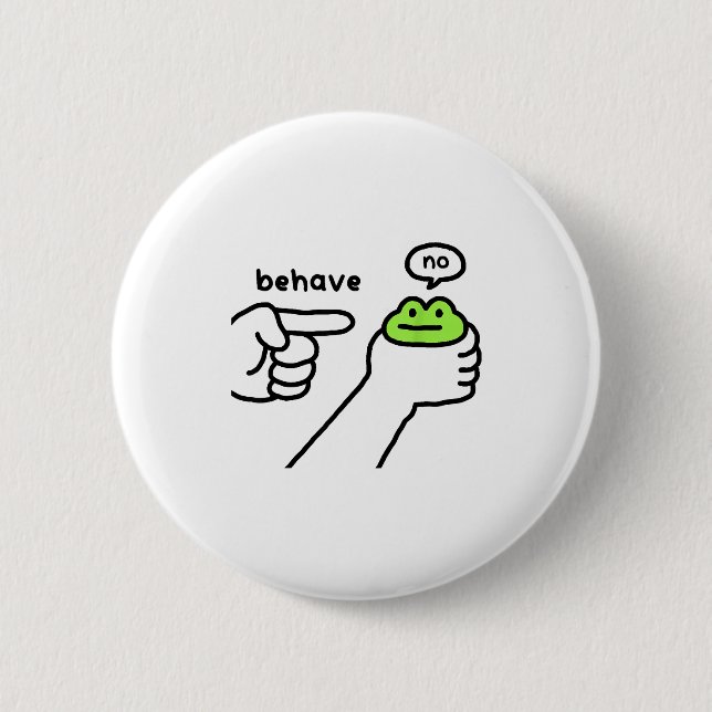 Dishonest Frog Funny Frog Meme Behave No Cartoon D Button (Vorderseite)