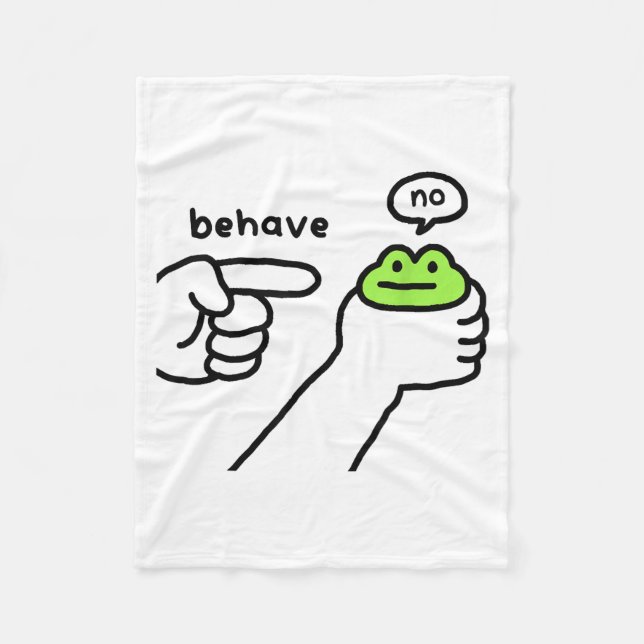 Dishonest Frog Funny Frog Meme Behave No Cartoon D Fleecedecke (Vorderseite)
