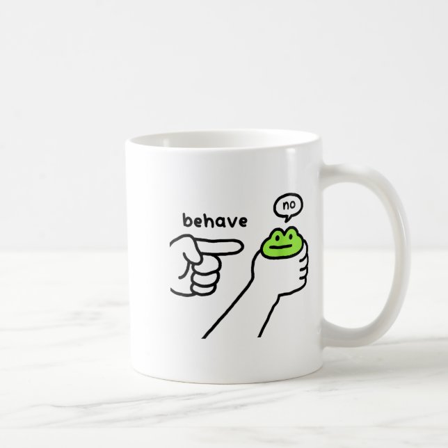 Dishonest Frog Funny Frog Meme Behave No Cartoon D Kaffeetasse (Rechts)