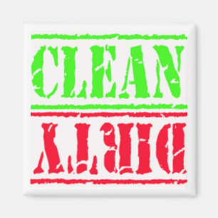 DISHWASHER MAGNET - SQUARE RE-WH-GR