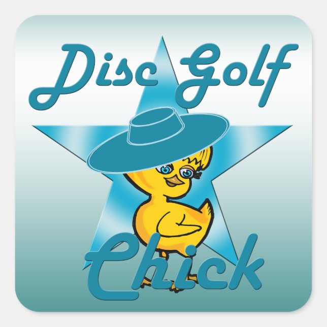 Disk Golf #7 Quadratischer Aufkleber (Vorderseite)