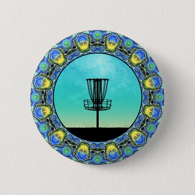 Disk Golf Abstrakt Basket 5 Button (Vorderseite)