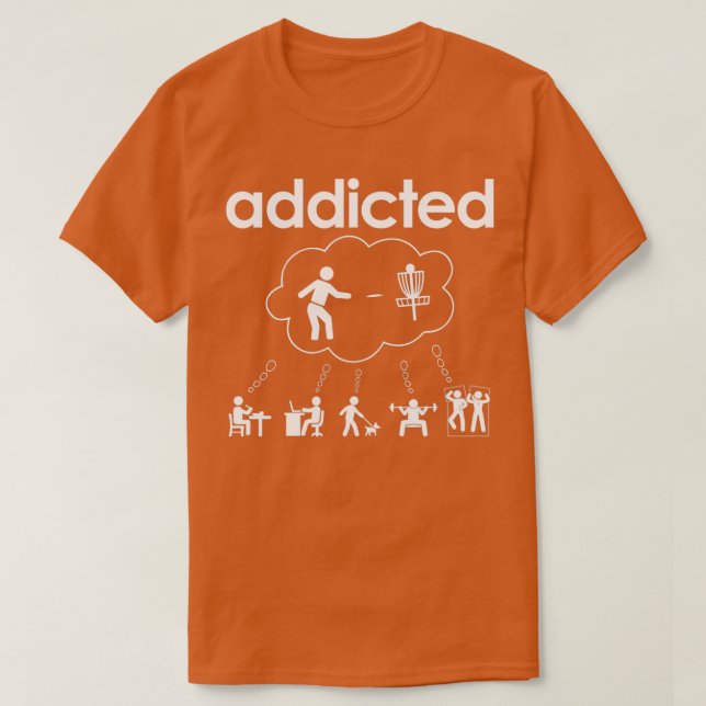 Disk Golf Addicdicted Funny T-Shirt (Design vorne)