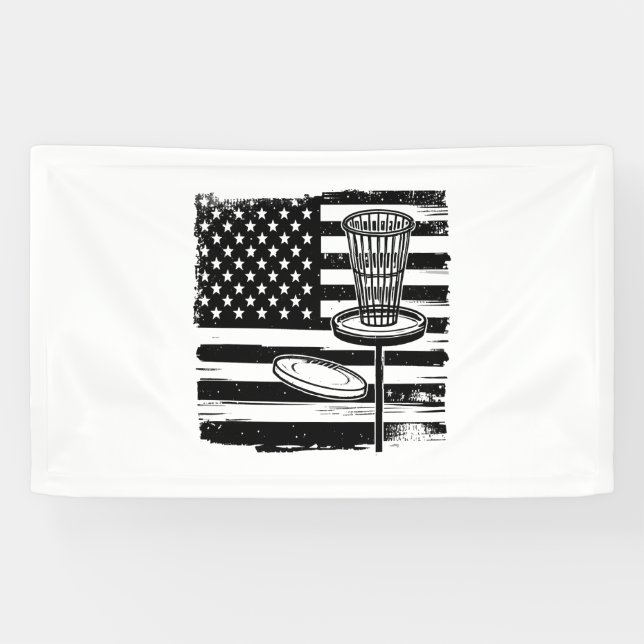 Disk Golf American Flag Banner (Horizontal)