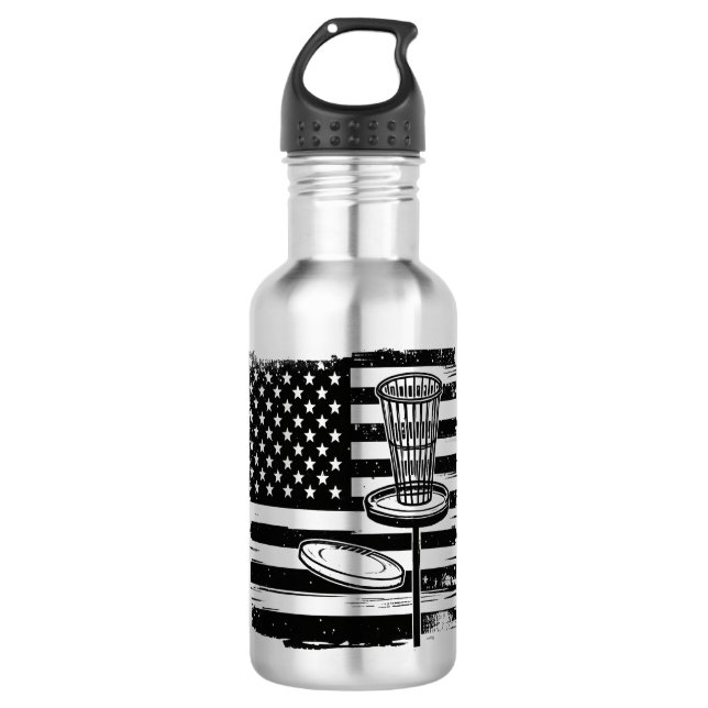 Disk Golf American Flag Edelstahlflasche (Vorderseite)