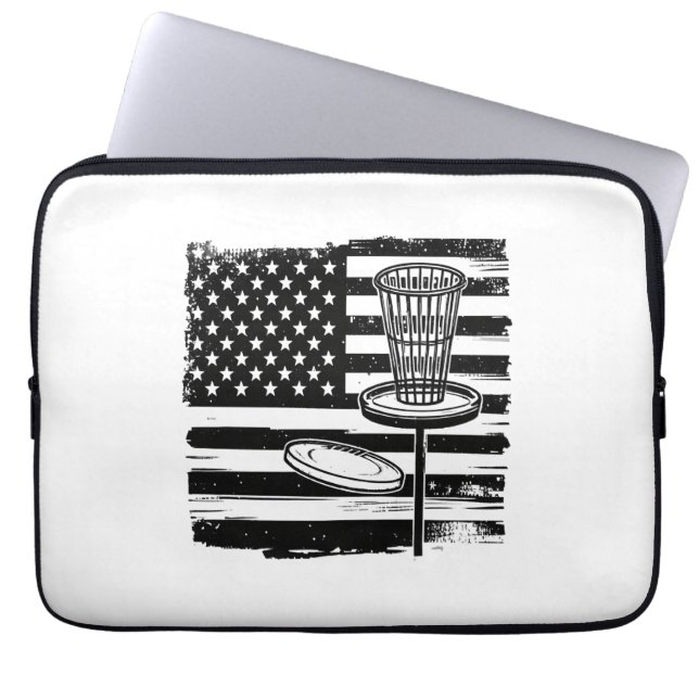 Disk Golf American Flag Laptopschutzhülle (Vorderseite)