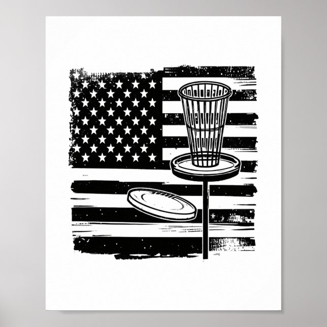 Disk Golf American Flag Poster (Vorne)