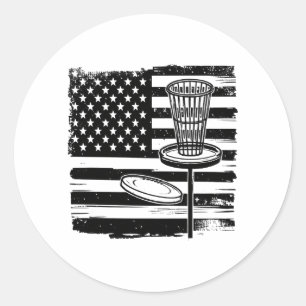 Disk Golf American Flag Runder Aufkleber