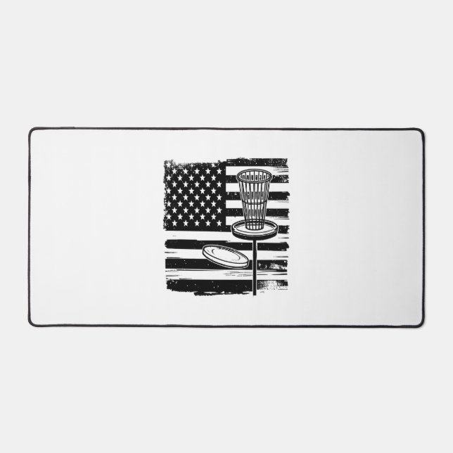 Disk Golf American Flag Schreibtischunterlage (Vorderseite)