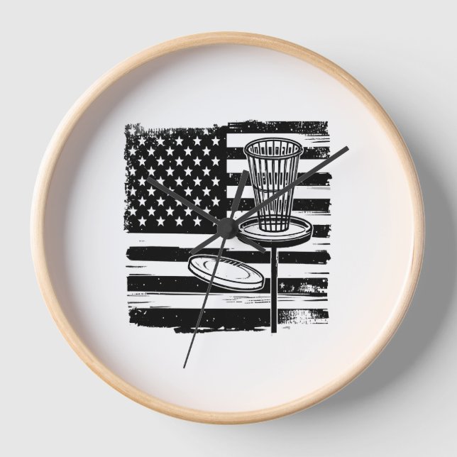 Disk Golf American Flag Uhr (Vorderseite)
