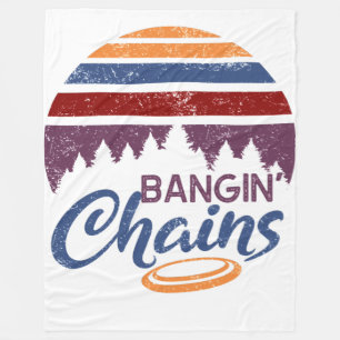 Disk Golf Bangin Chain Retro Frisbee Sports Gesche Fleecedecke