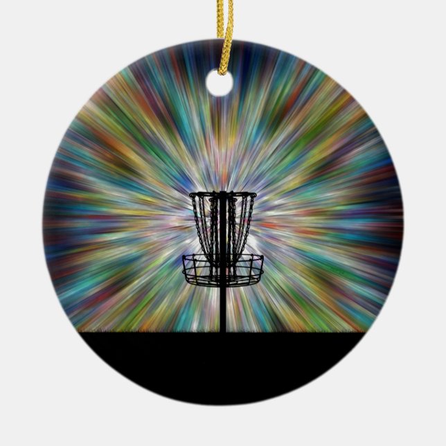 Disk Golf Basket Silhouette Keramikornament (Vorne)