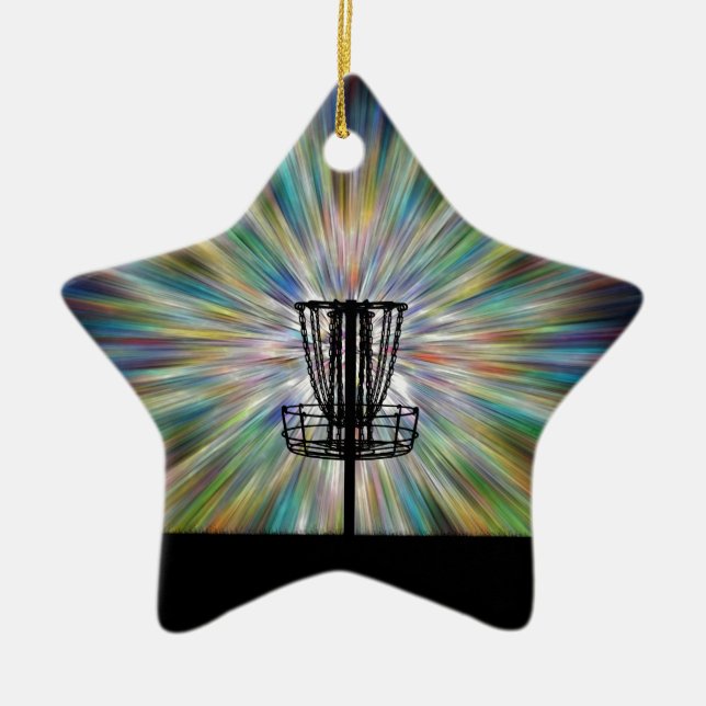Disk Golf Basket Silhouette Keramikornament (Vorne)