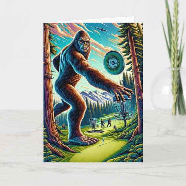 Disk Golf Bigfoot Geburtstag Karte (Vorderseite)