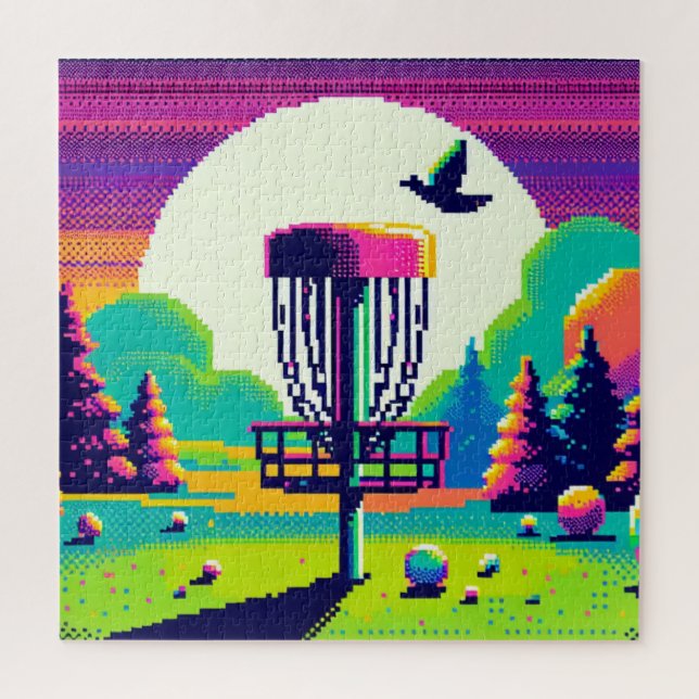 Disk Golf Button Pixel Art (Vertikal)