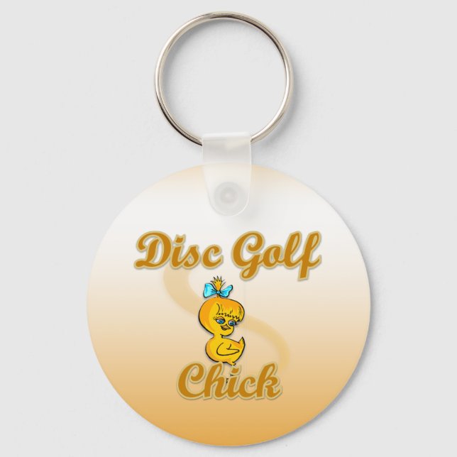 Disk Golf Chick Schlüsselanhänger (Vorderseite)