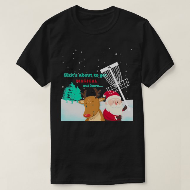 Disk Golf Christmas Adult Funny T-Shirt (Design vorne)