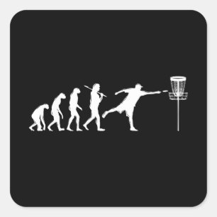 Disk Golf Evolution Disk Golf Geschenke Quadratischer Aufkleber