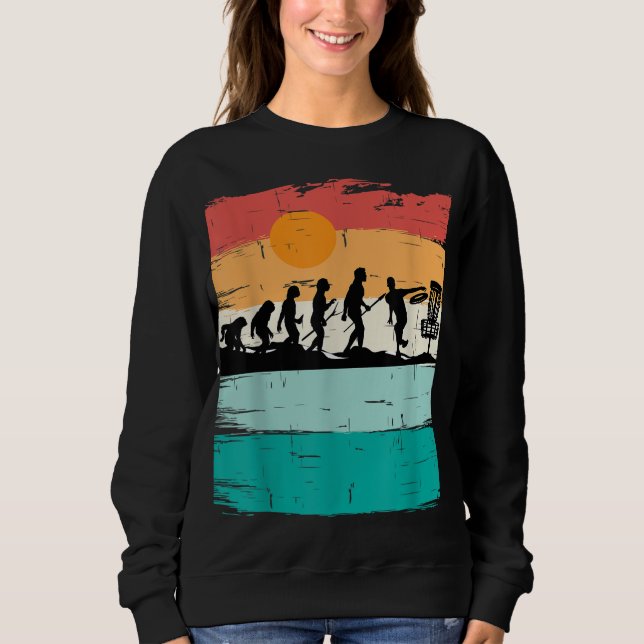 Disk Golf Evolution Disk Golf Player Flying Disk G Sweatshirt (Vorderseite)